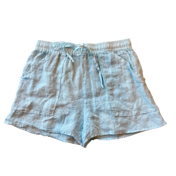 Stark X Pants - Stark X Wome’s Shorts Blue 100% Linen Size Small